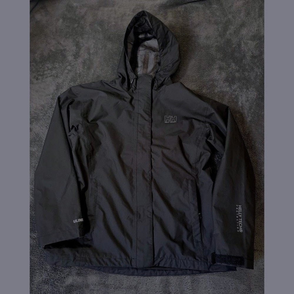 Helly Hansen Womens XL Jacket Black Zip Helly Tech Waterproof Shell ULINE Hooded